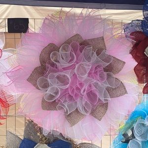 Pink and tan wreath